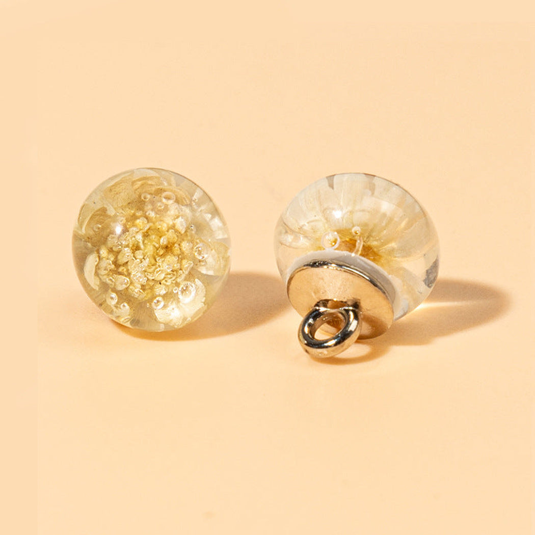 Ivory botanical orb shank button front and back