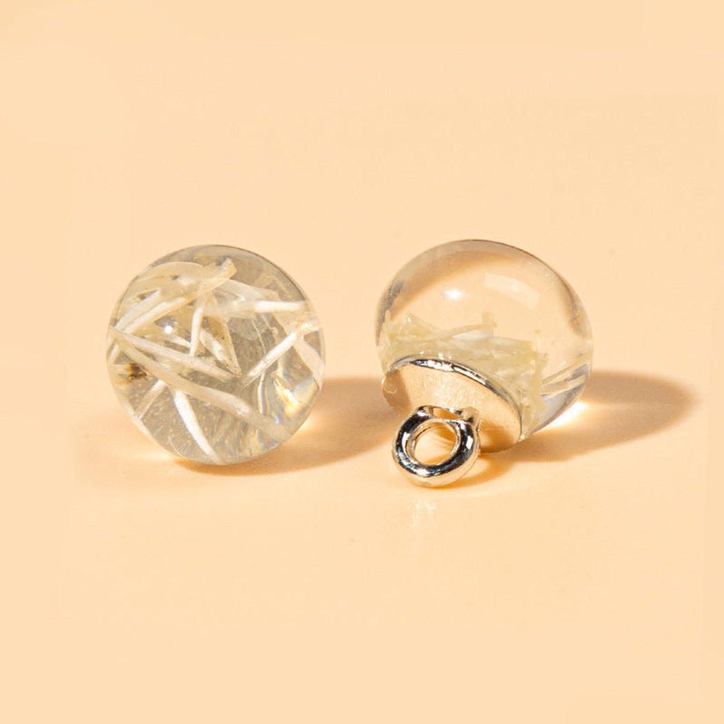 White botanical orb shank button front and back