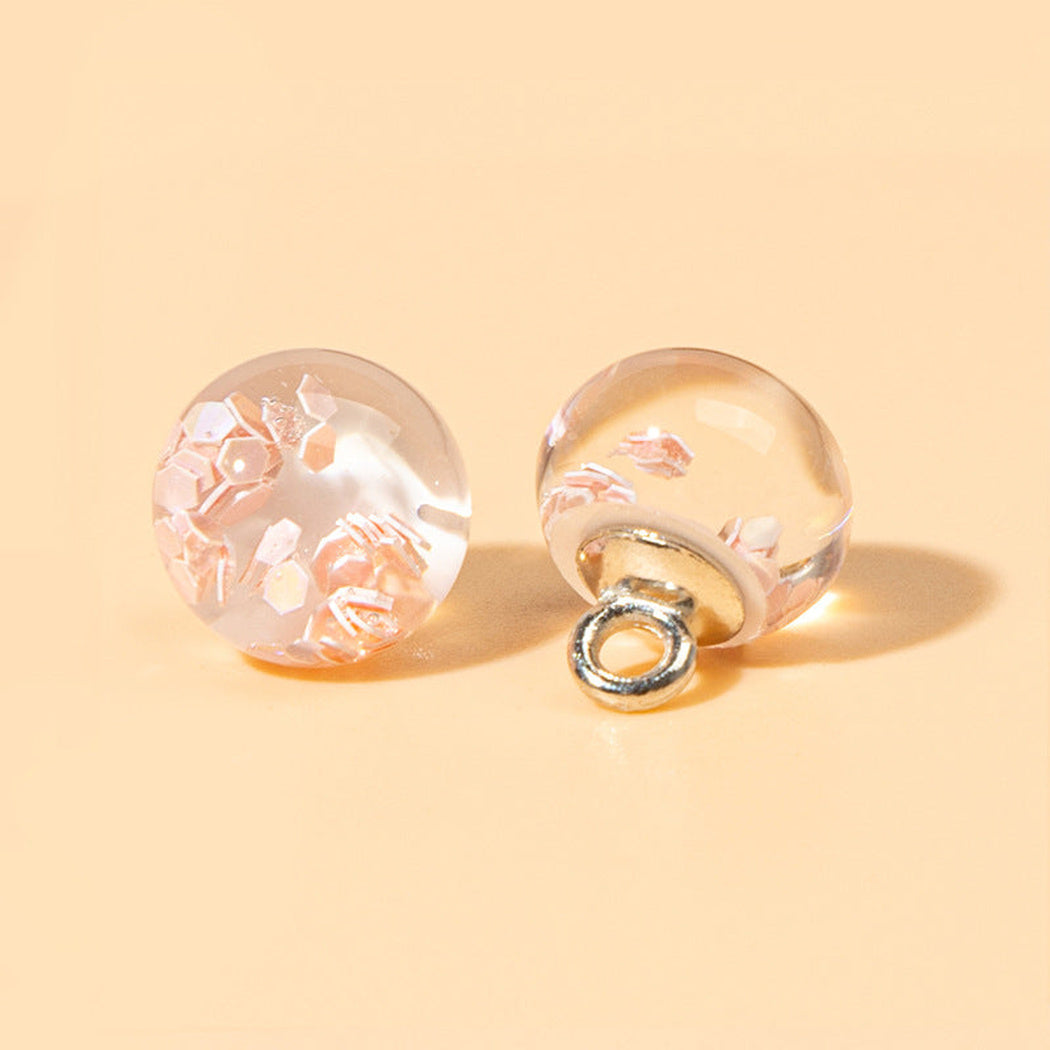 Sakura reflective flake orb shank button front and back