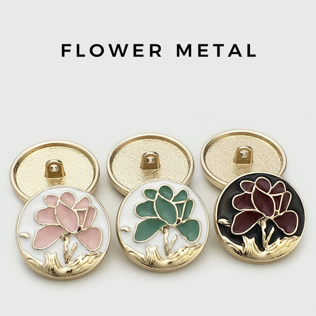 Lotus scene buttons in three color styles, front and back