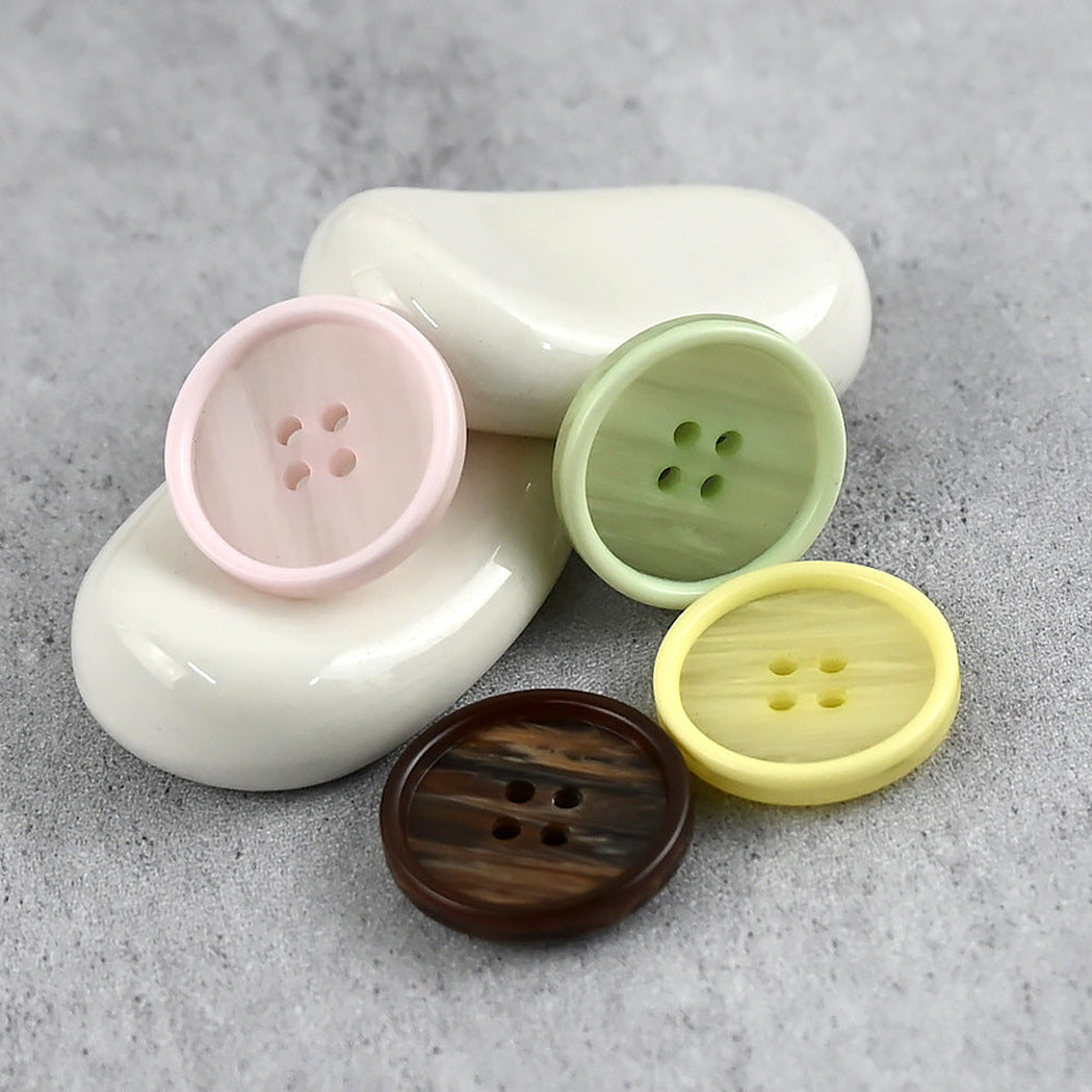 Bunli - DIY 10 Pack Grain Pattern Color Four-Hole Button