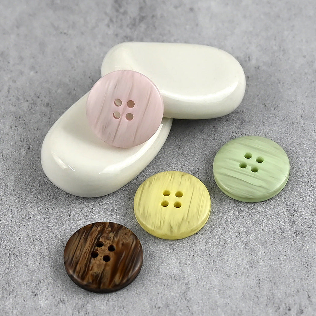 Bunli - DIY 10 Pack Grain Pattern Color Four-Hole Button