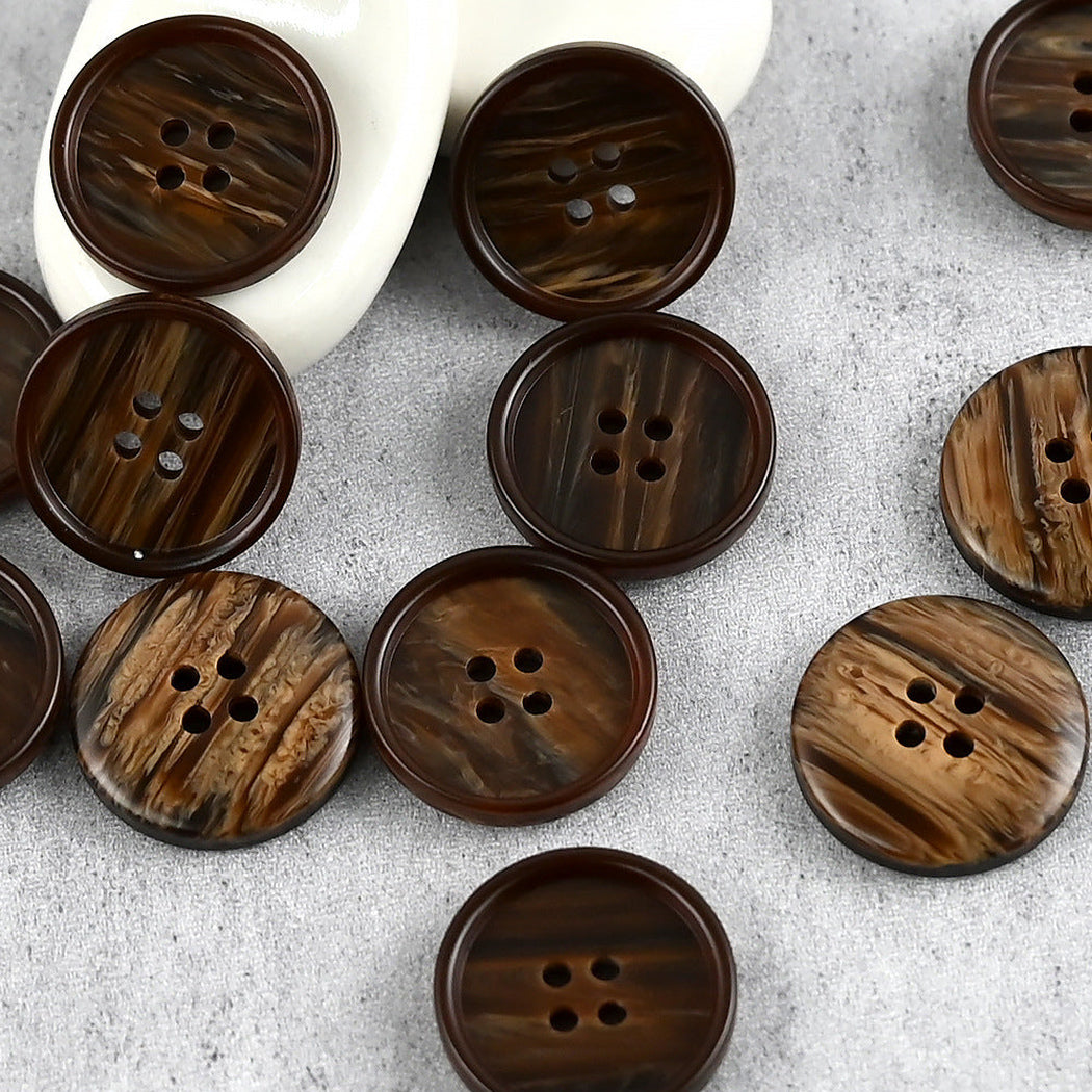 Bunli - DIY 10 Pack Grain Pattern Color Four-Hole Button