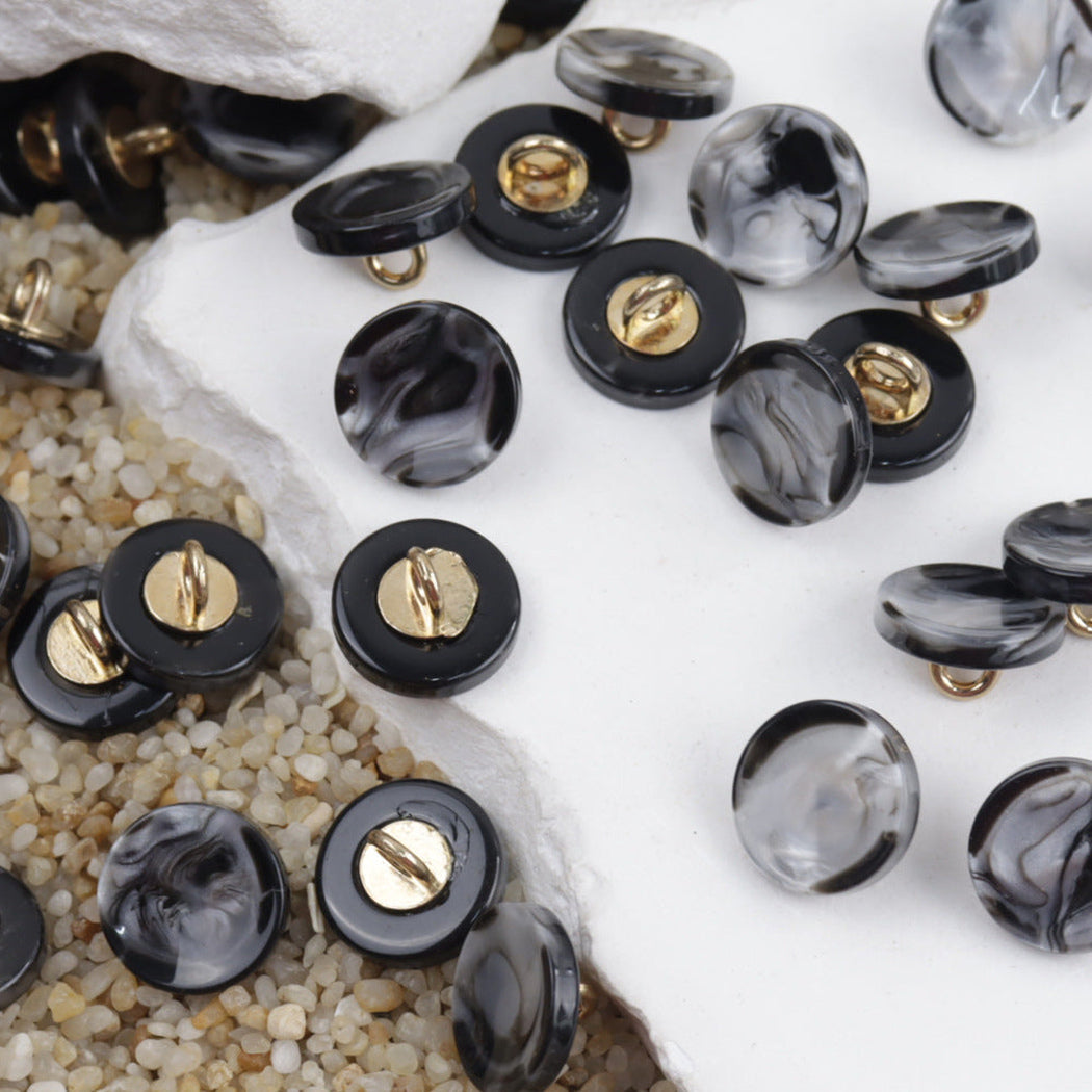 Bunli - DIY 10 Pack Marbled Round Shank Button