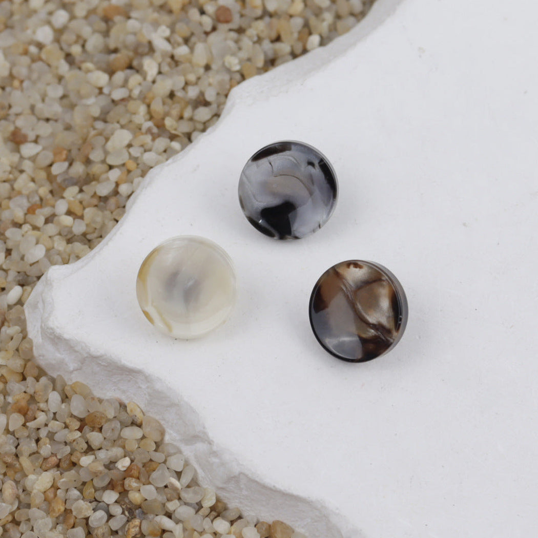Bunli - DIY 10 Pack Marbled Round Shank Button