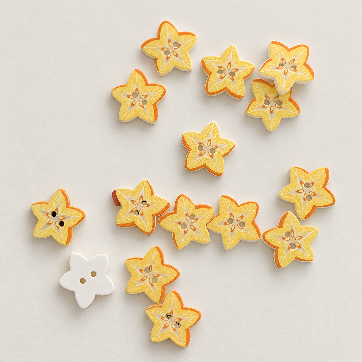 Bunli - DIY 10 Pack Fruit and Flower Two Hole Button
