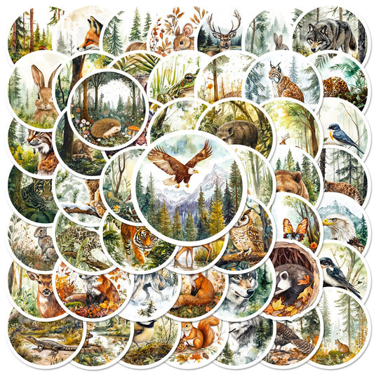 Lunira - Round Forest-Animal Sticker Pack