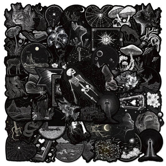 Lunira - Monochrome Gothic-Object Sticker Pack
