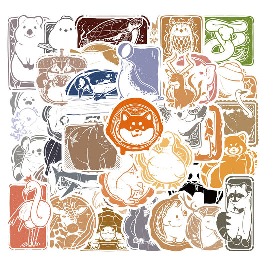 Lunira - Vintage Animal Stamp Sticker Pack