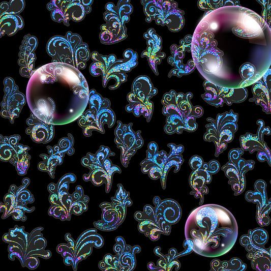 Lunira - Iridescent Ornamental Swirl Sticker Pack