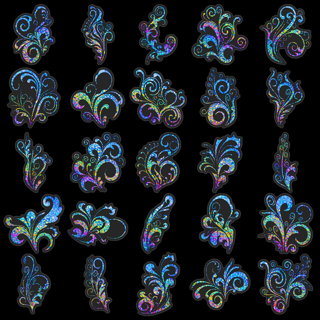 Lunira - Iridescent Ornamental Swirl Sticker Pack