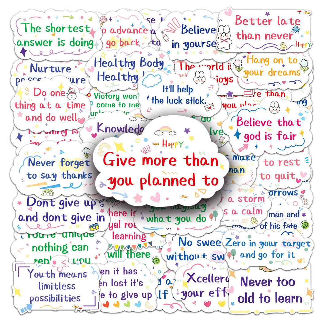 Lunira - Motivational Quote Doodle 50-Piece Sticker Pack