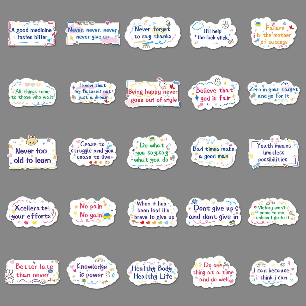 Lunira - Motivational Quote Doodle 50-Piece Sticker Pack