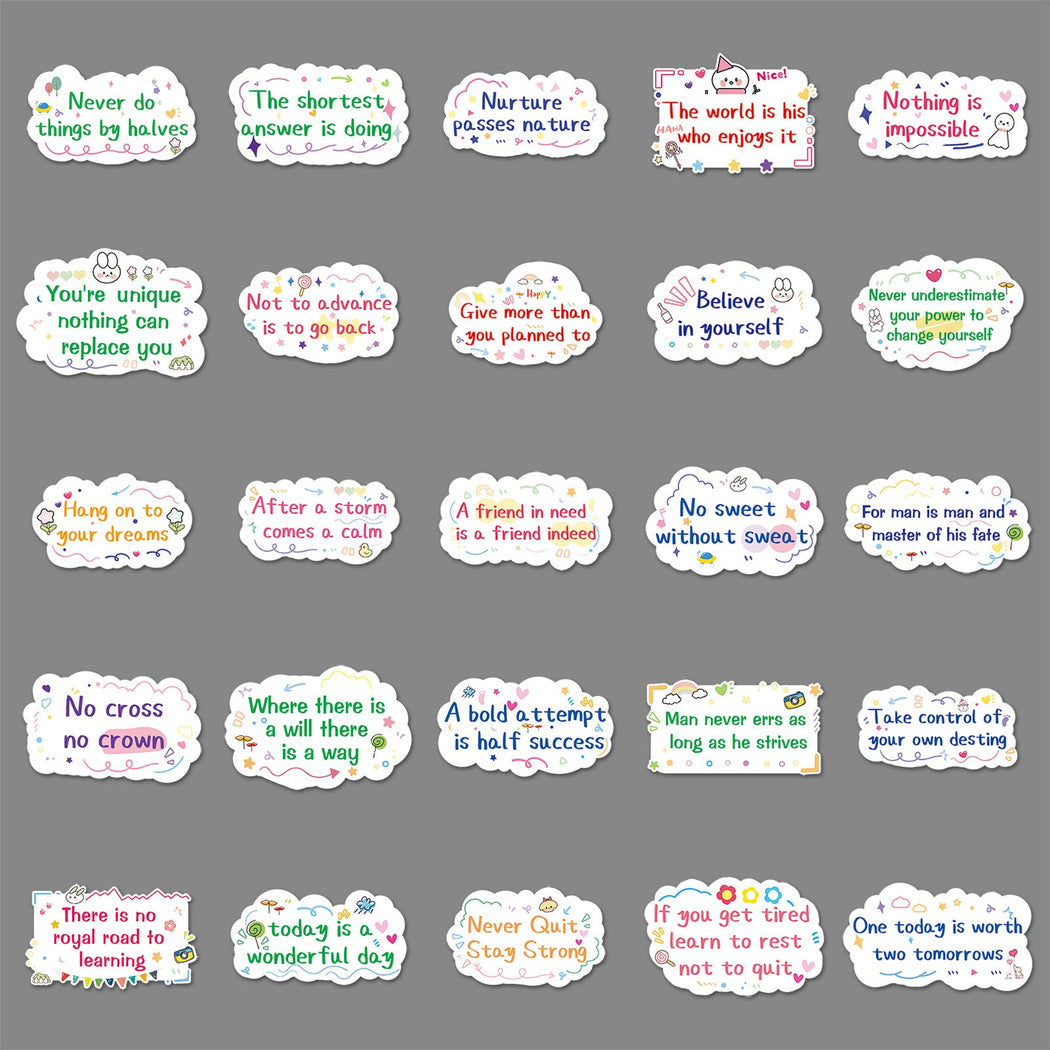 Lunira - Motivational Quote Doodle 50-Piece Sticker Pack