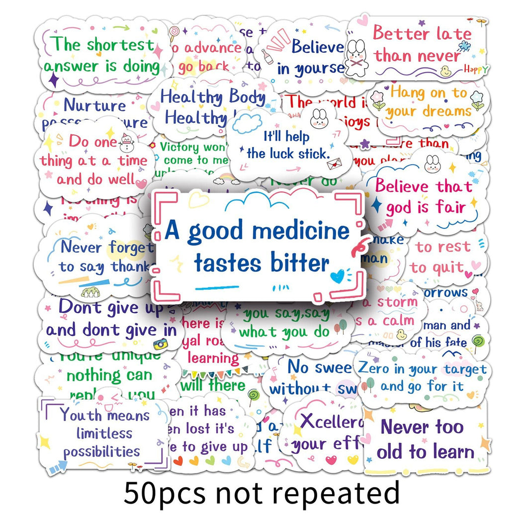 Lunira - Motivational Quote Doodle 50-Piece Sticker Pack