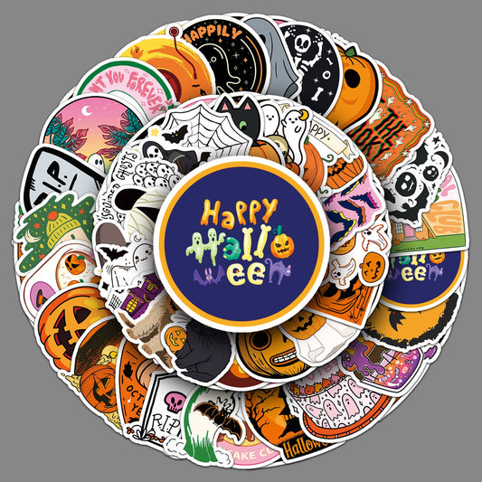Lunira - Halloween Black-and-Orange 50-Piece Sticker Pack