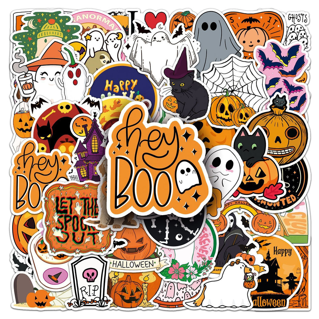 Lunira - Halloween Black-and-Orange 50-Piece Sticker Pack