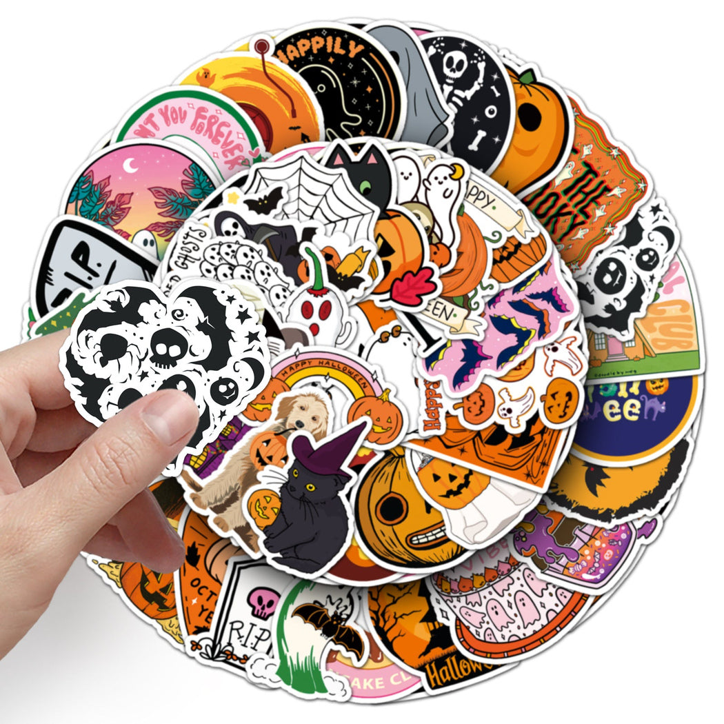 Lunira - Halloween Black-and-Orange 50-Piece Sticker Pack
