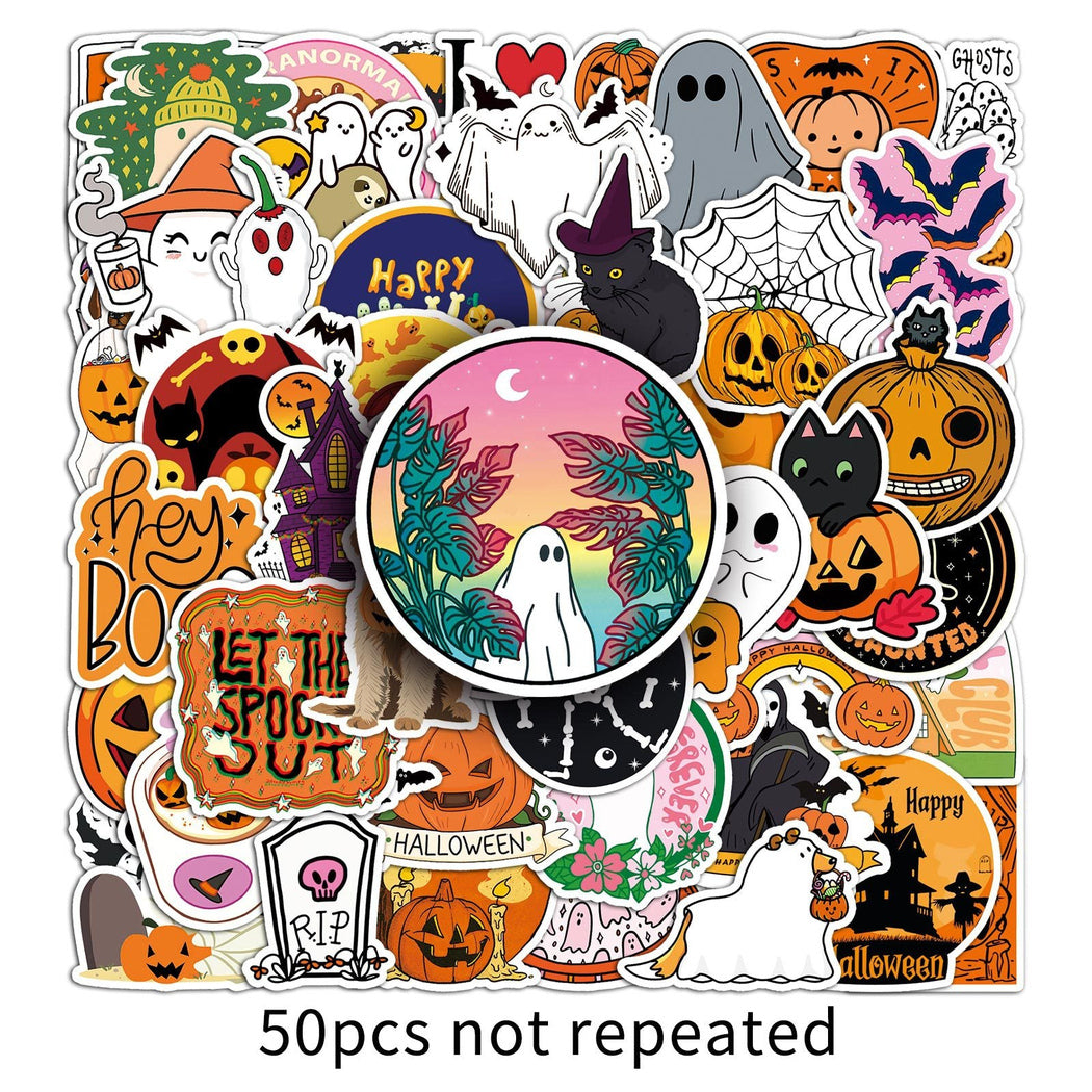 Lunira - Halloween Black-and-Orange 50-Piece Sticker Pack
