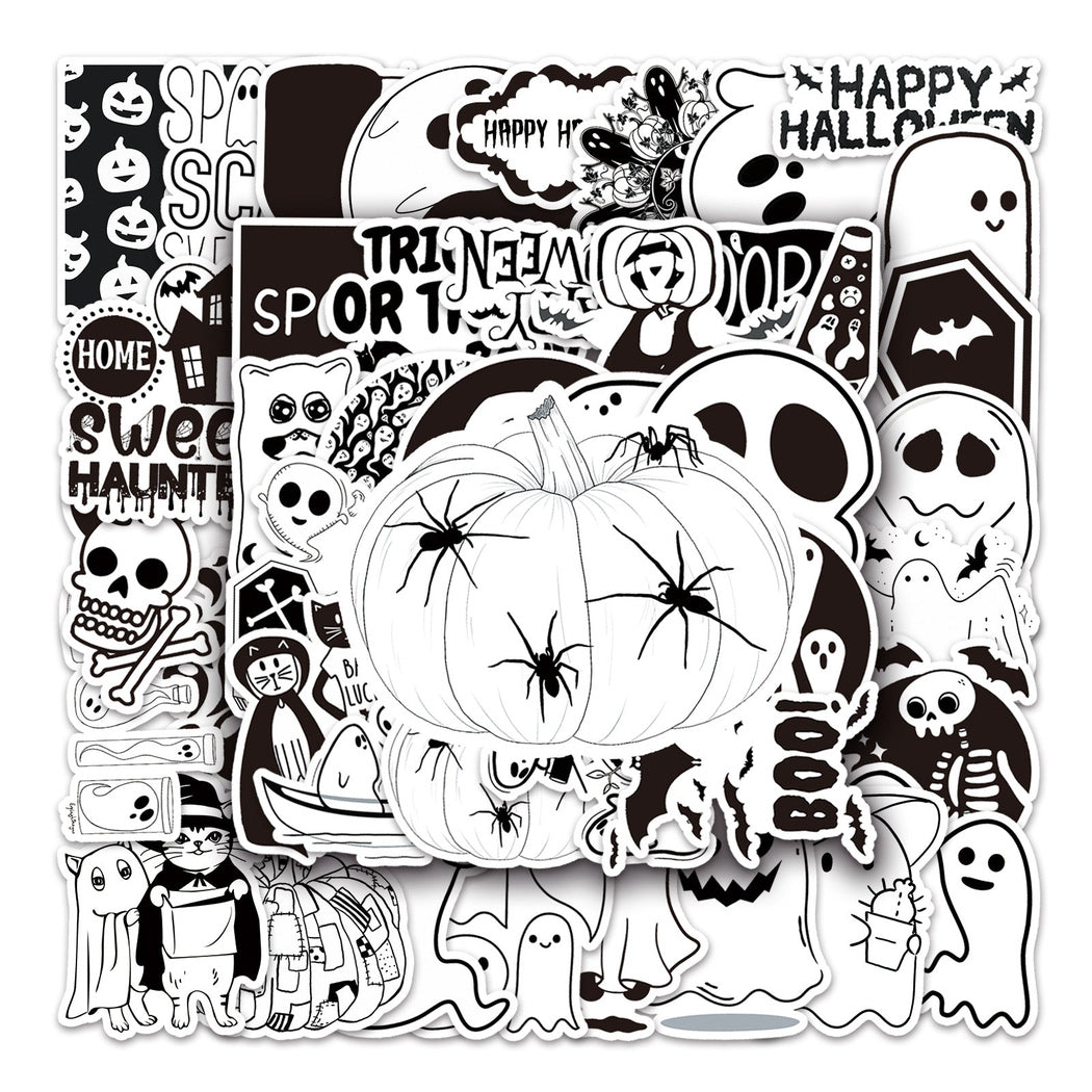 Lunira - Halloween Black-and-White 50-Piece Sticker Pack