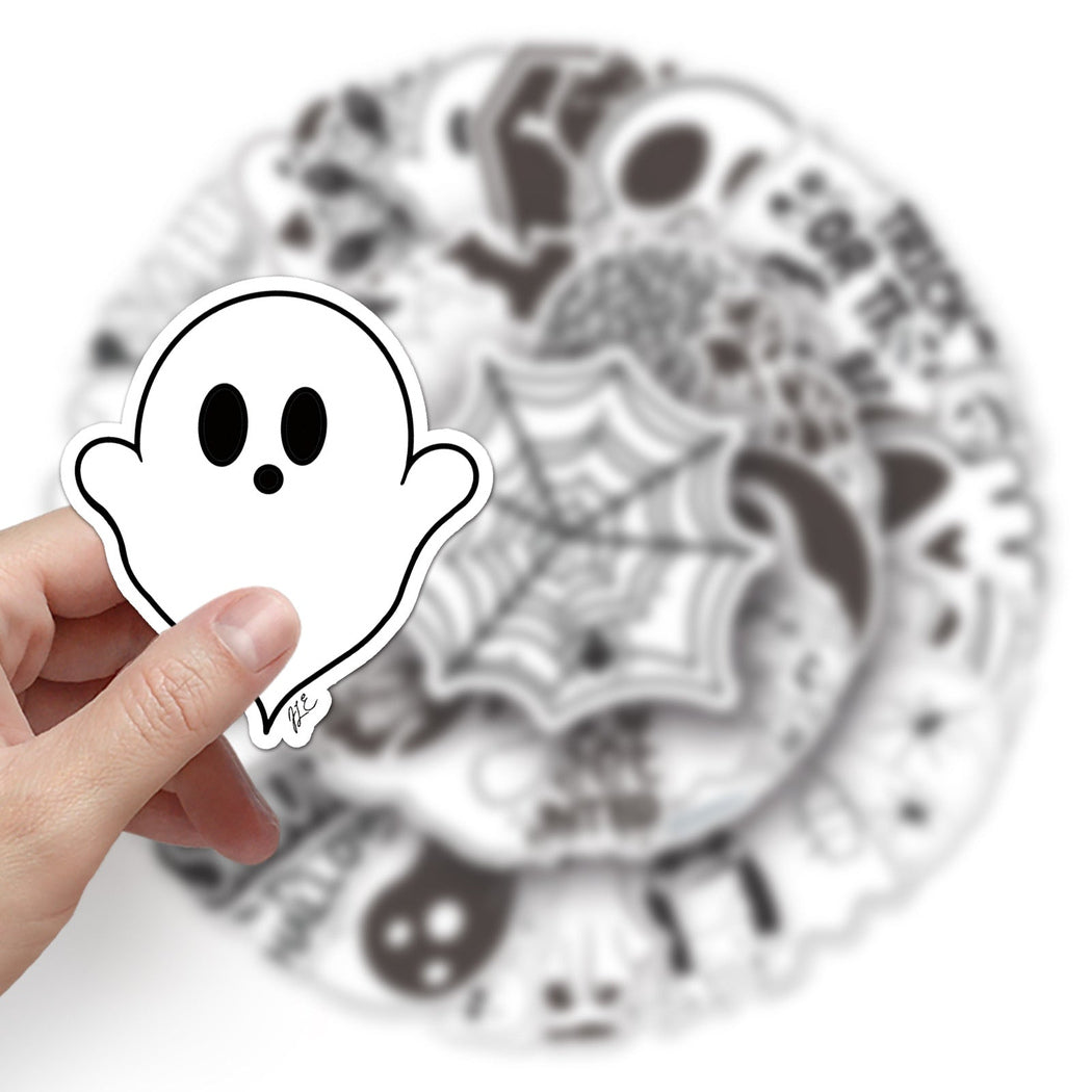 Lunira - Halloween Black-and-White 50-Piece Sticker Pack