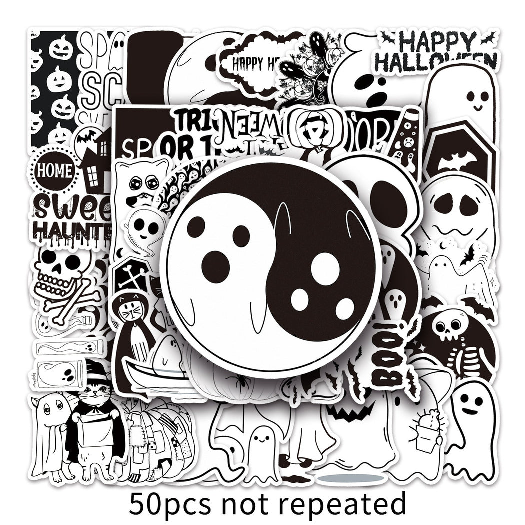 Lunira - Halloween Black-and-White 50-Piece Sticker Pack