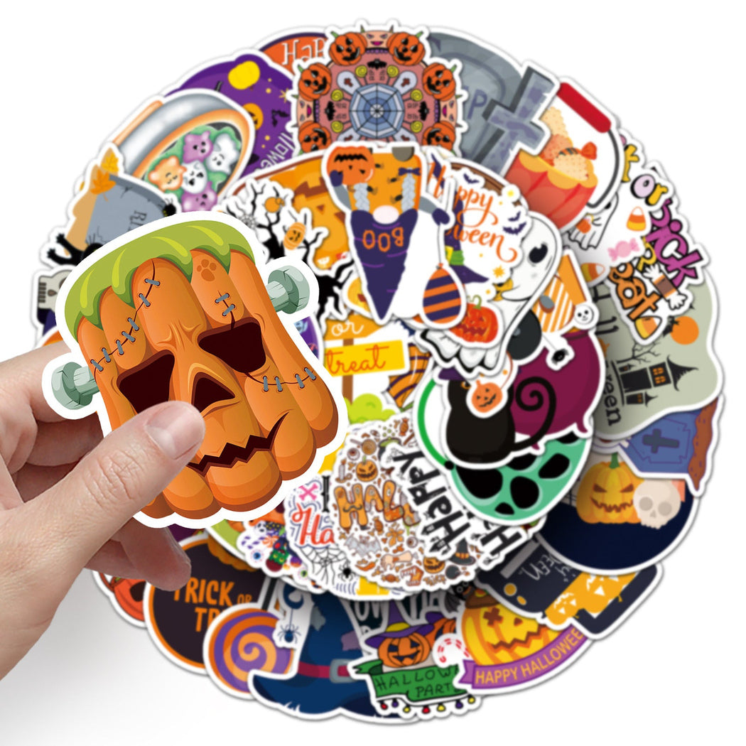 Lunira - Halloween Cartoon Orange 50-Piece Sticker Pack