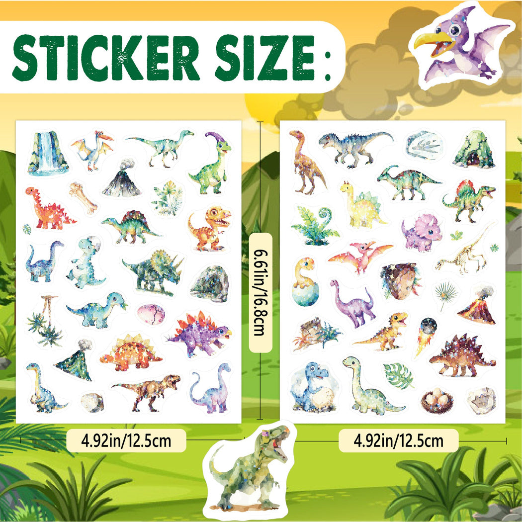 Lunira - Tyrannosaurus Watercolor 198-Piece Sticker Pack