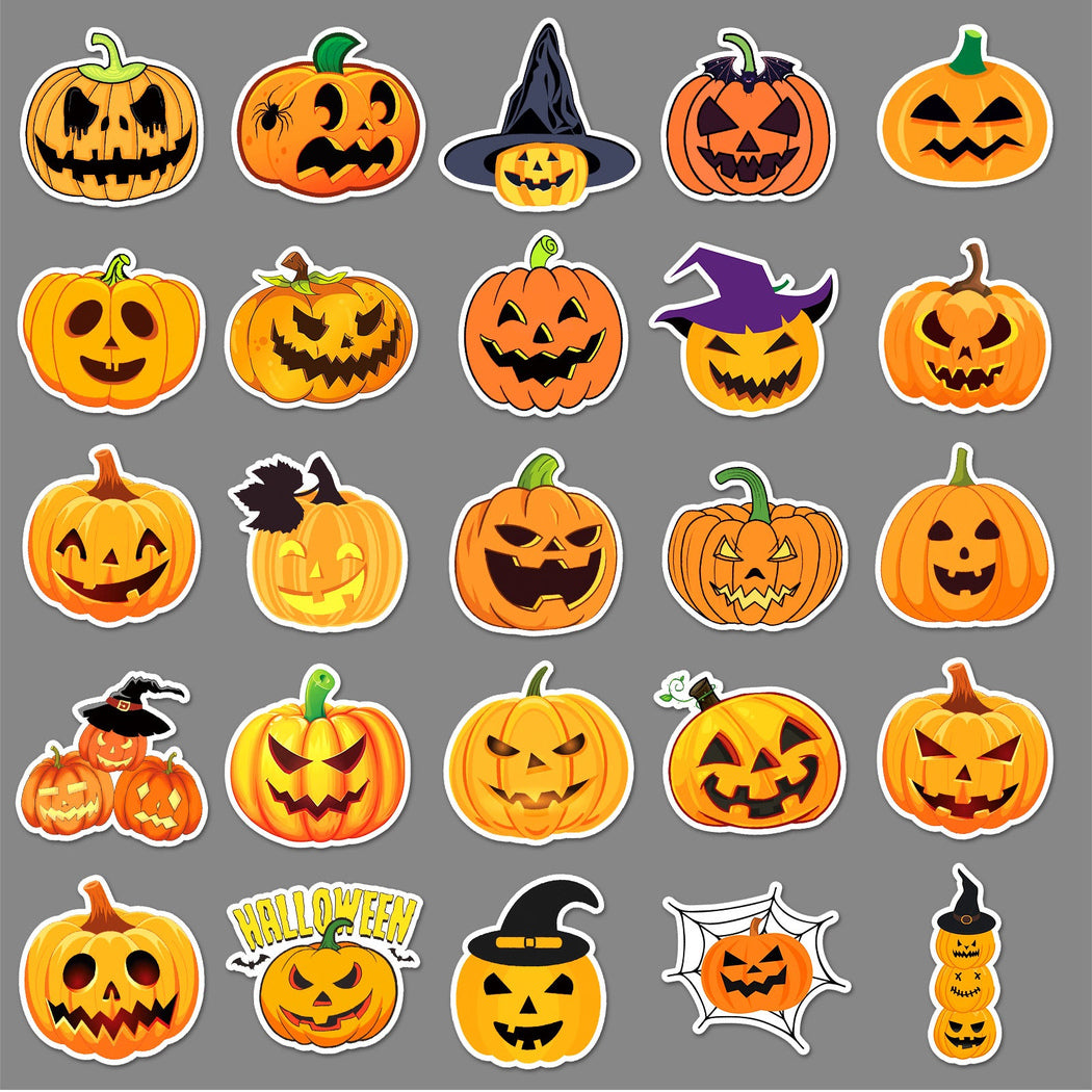 Lunira - Halloween Pumpkin Cartoon 50-Piece Sticker Pack