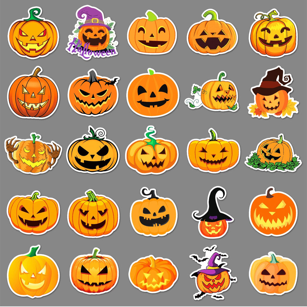 Lunira - Halloween Pumpkin Cartoon 50-Piece Sticker Pack