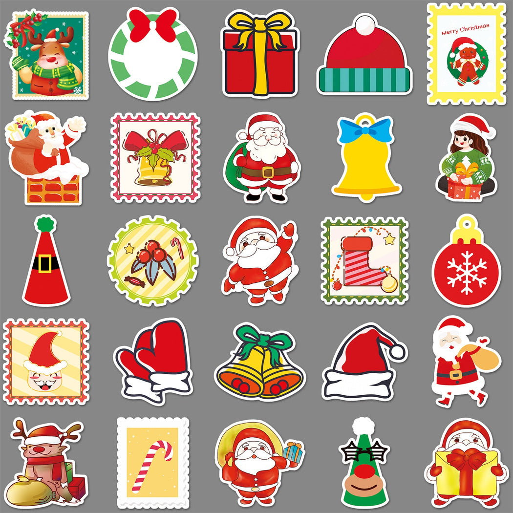 Lunira - Christmas Tree Cartoon 50-Piece Sticker Pack