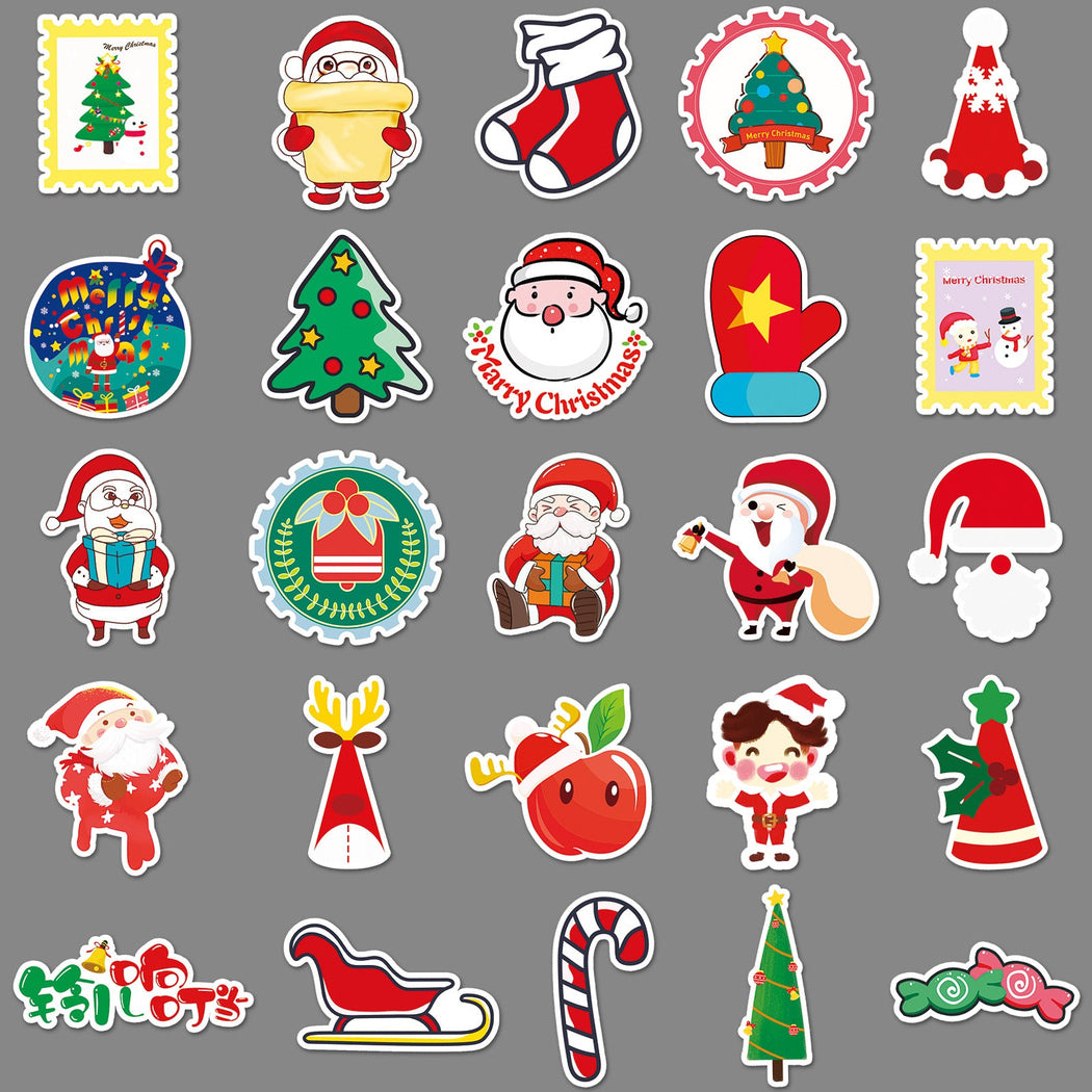 Lunira - Christmas Tree Cartoon 50-Piece Sticker Pack