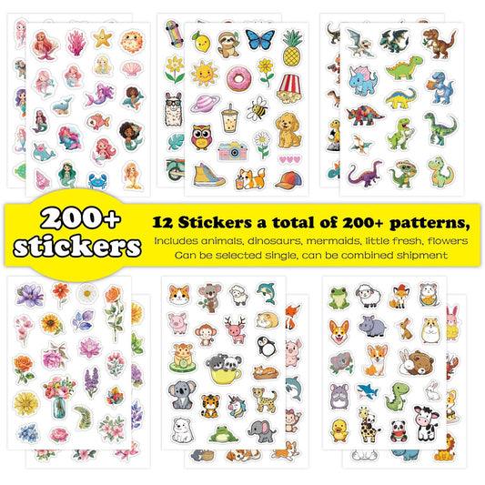 Lunira - Cartoon Doodle 200-Piece Sticker Pack