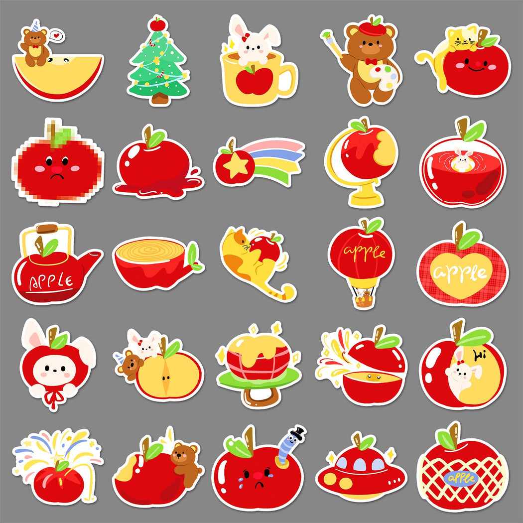 Lunira - Apple Cartoon 50-Piece Sticker Pack