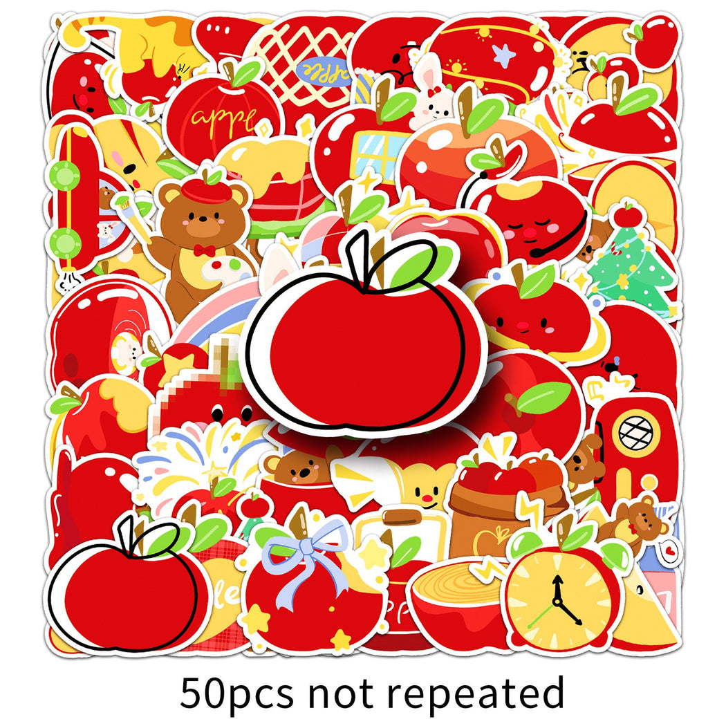 Lunira - Apple Cartoon 50-Piece Sticker Pack