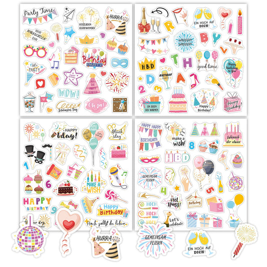 Lunira - Birthday Cartoon 117-Piece Sticker Pack