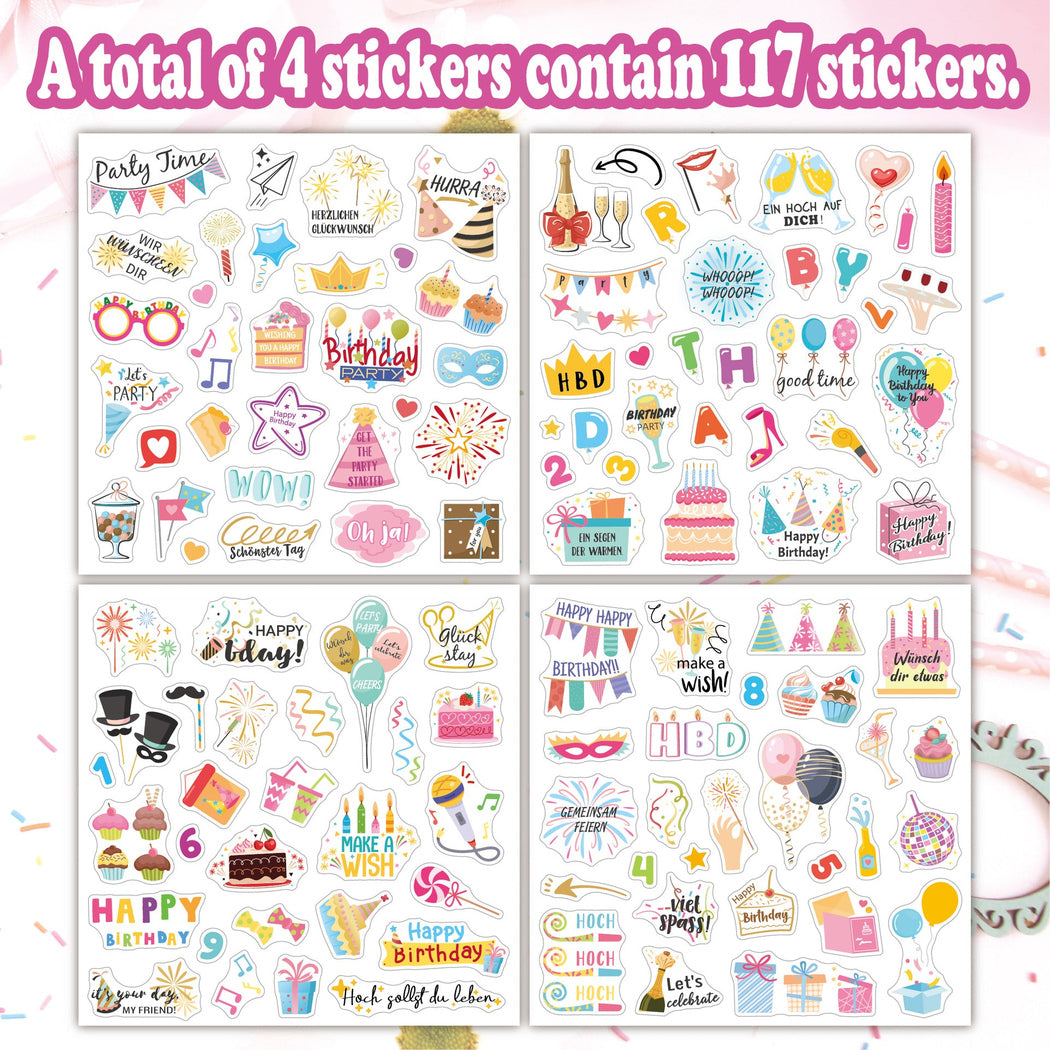 Lunira - Birthday Cartoon 117-Piece Sticker Pack