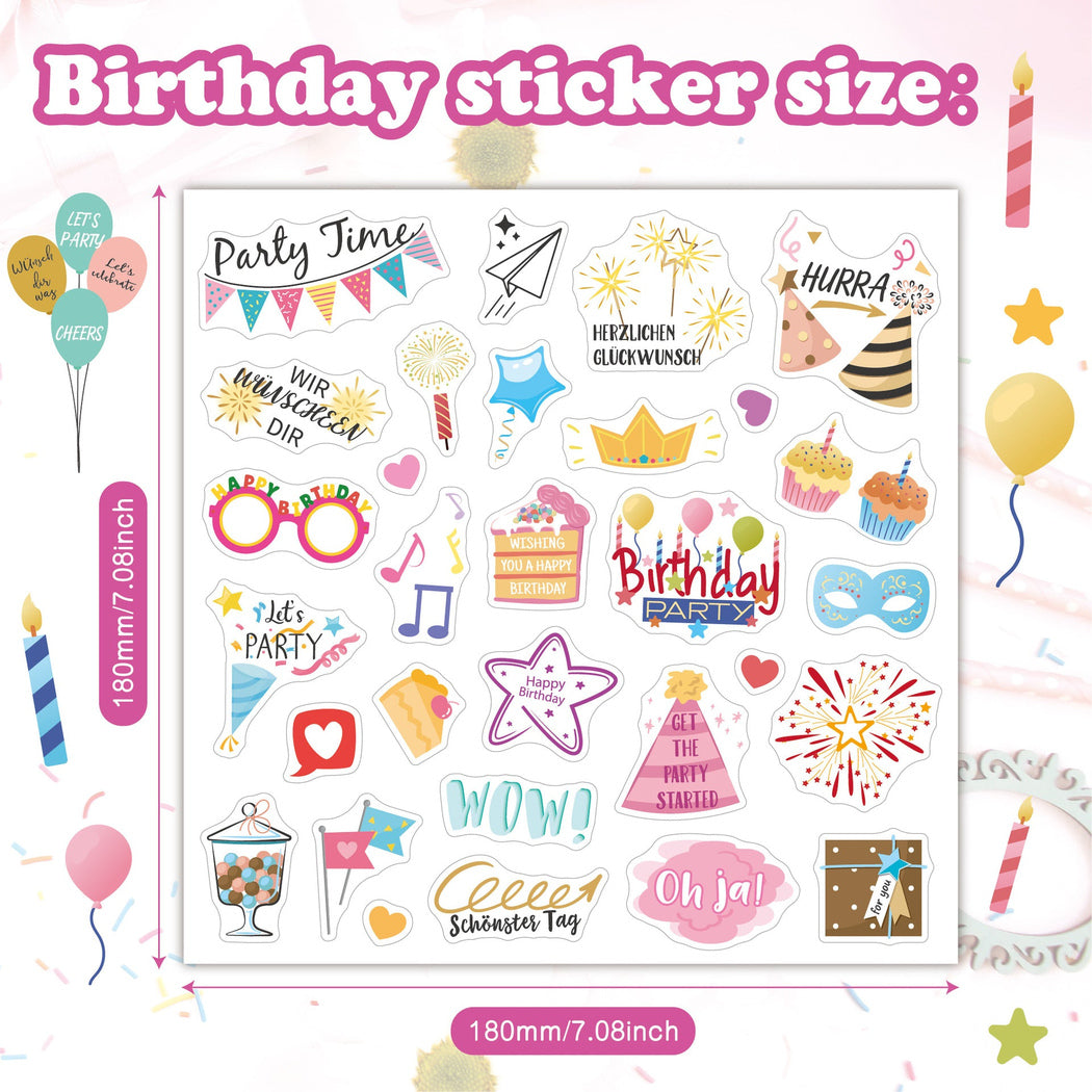 Lunira - Birthday Cartoon 117-Piece Sticker Pack