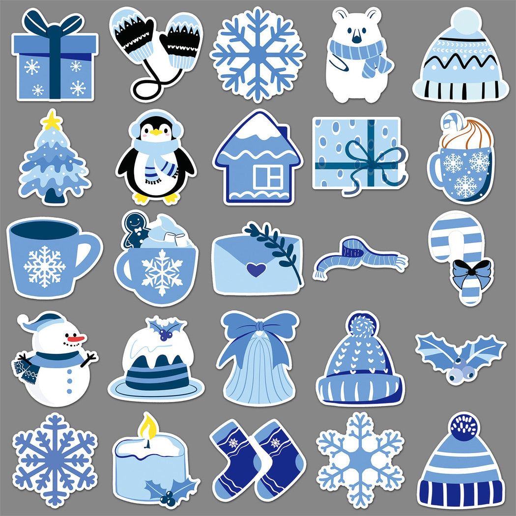 Lunira - Christmas Blue 50-Piece Sticker Pack