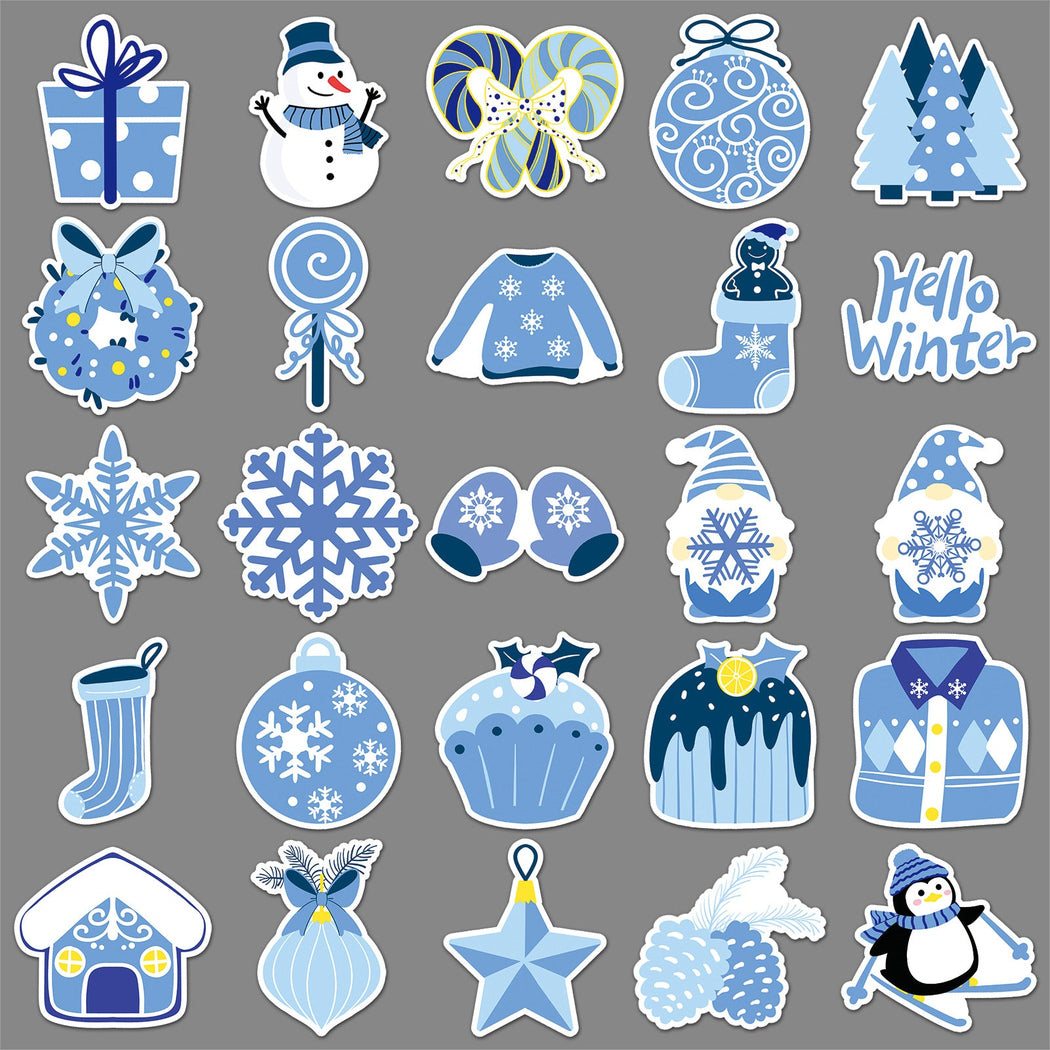 Lunira - Christmas Blue 50-Piece Sticker Pack