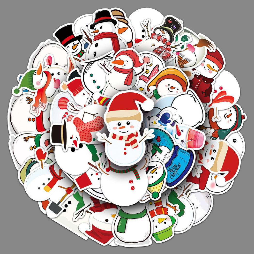 Lunira - Christmas Snowman Doodle 50-Piece Sticker Pack
