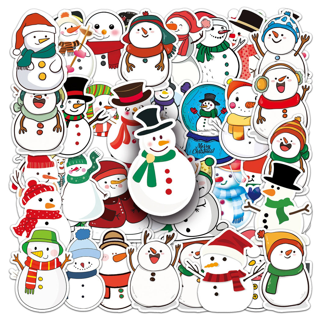 Lunira - Christmas Snowman Doodle 50-Piece Sticker Pack