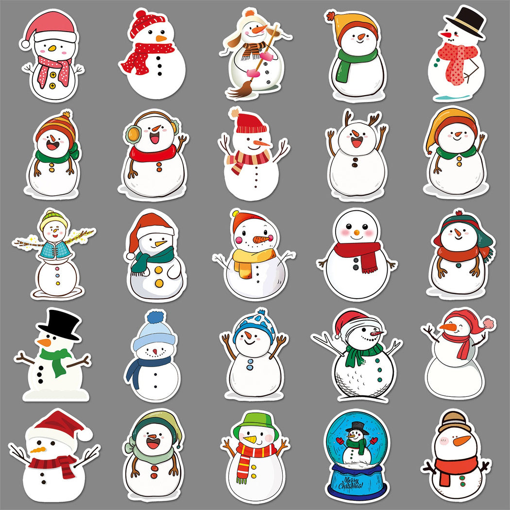 Lunira - Christmas Snowman Doodle 50-Piece Sticker Pack
