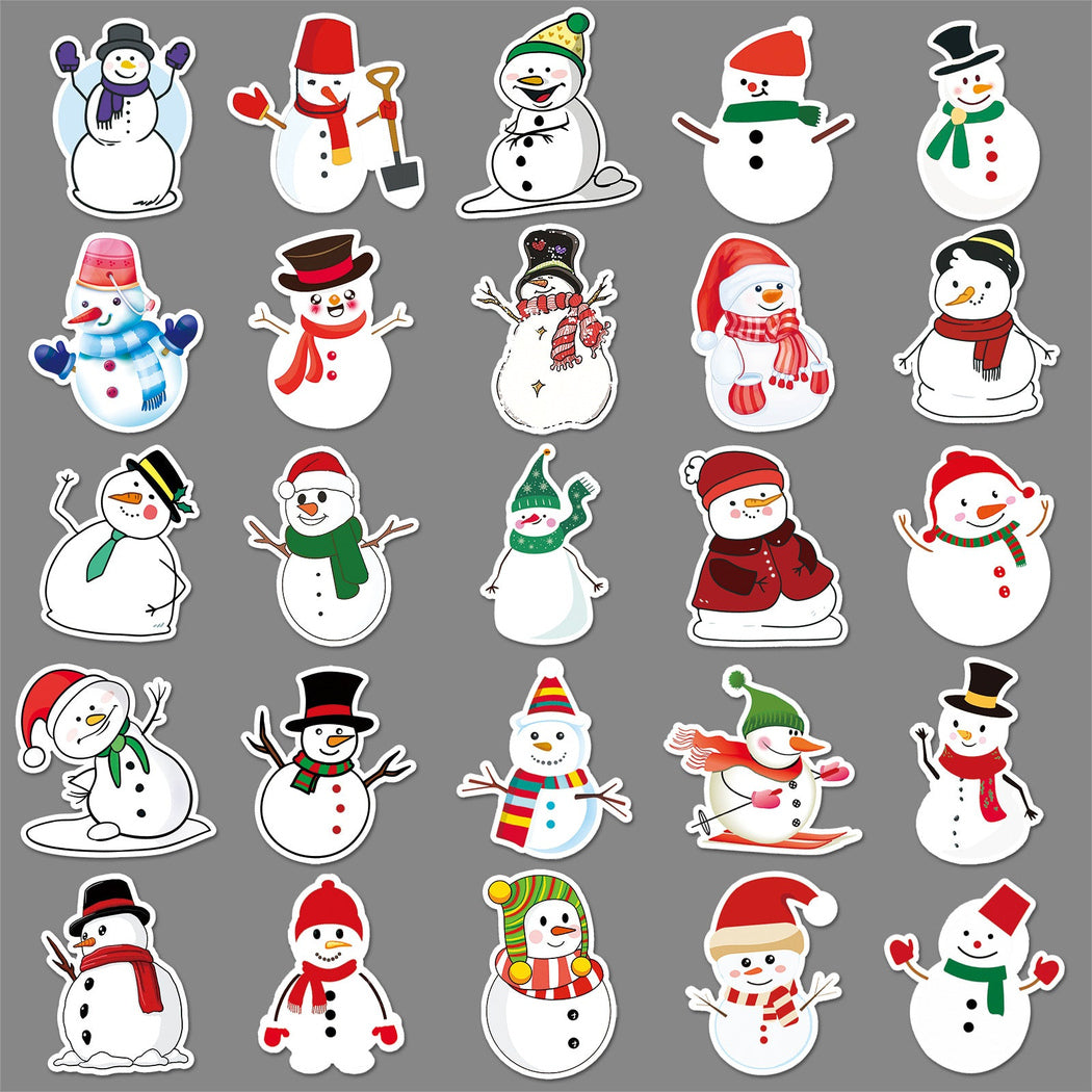 Lunira - Christmas Snowman Doodle 50-Piece Sticker Pack