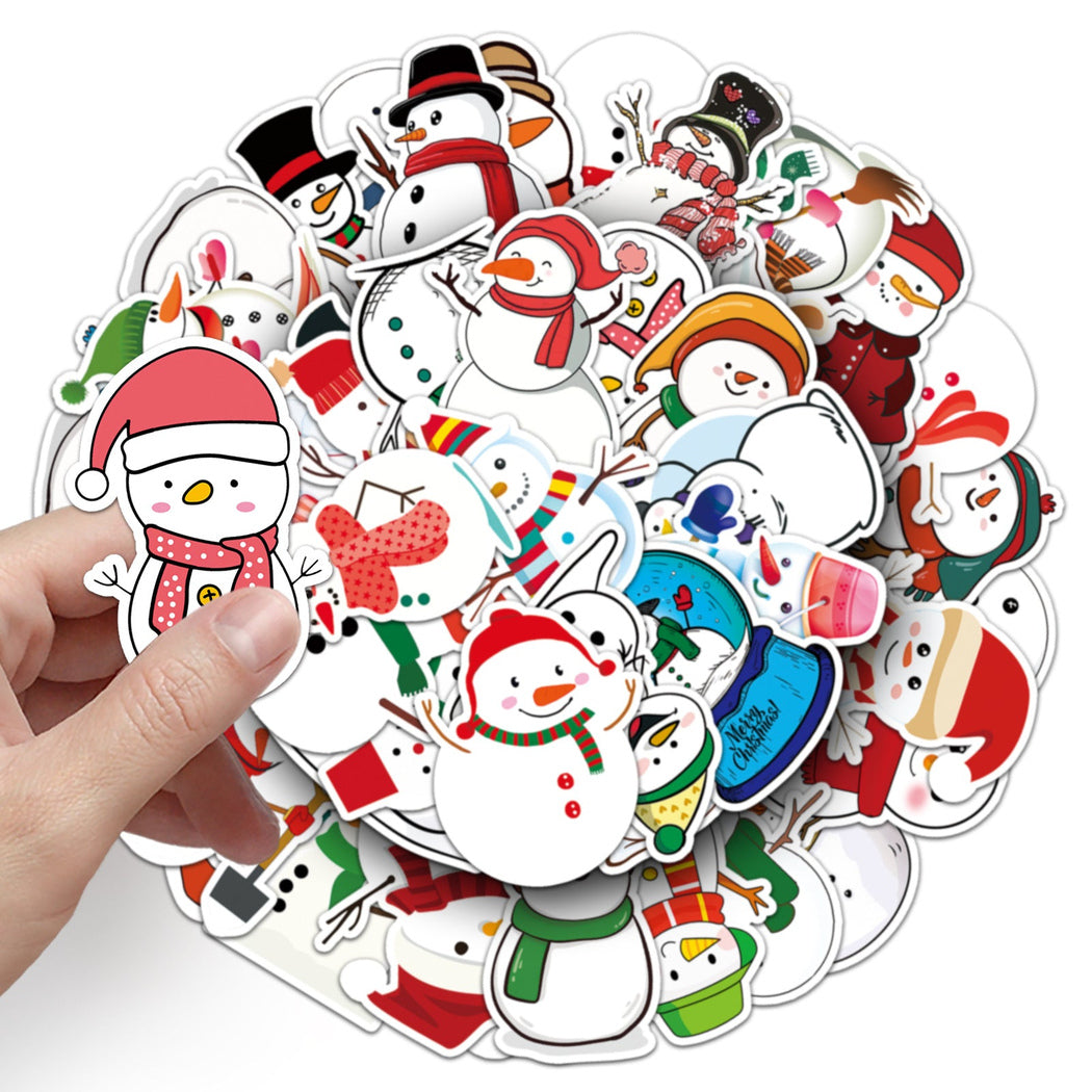 Lunira - Christmas Snowman Doodle 50-Piece Sticker Pack