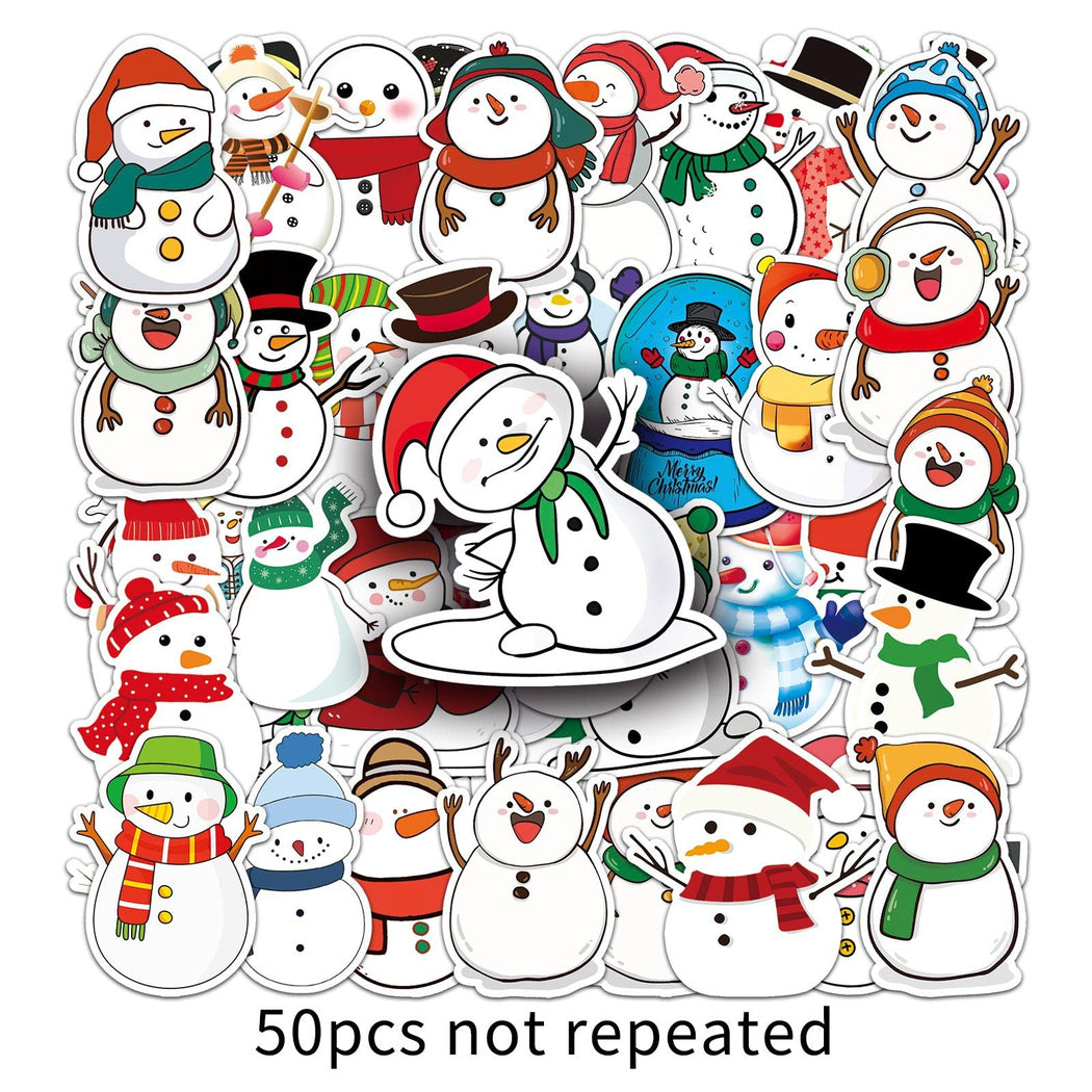 Lunira - Christmas Snowman Doodle 50-Piece Sticker Pack