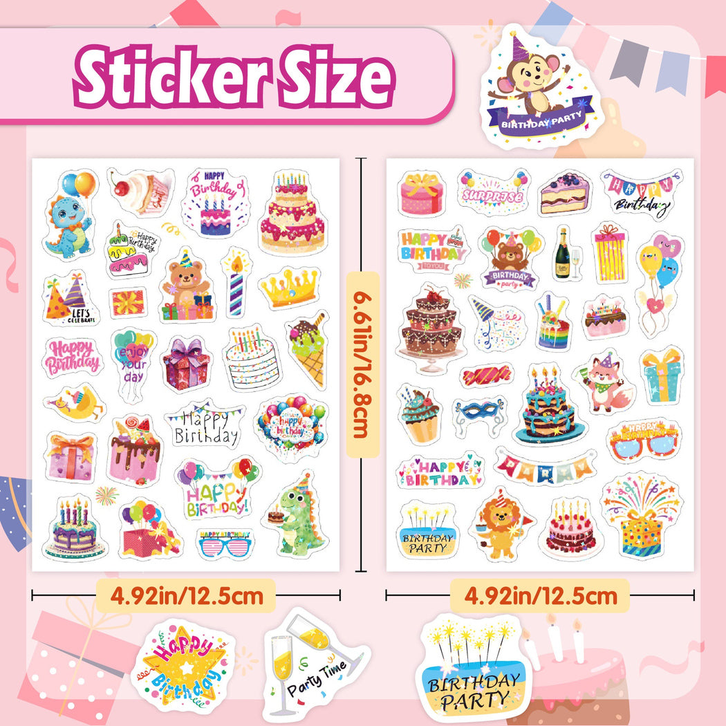 Lunira - Birthday Cartoon 216-Piece Sticker Pack