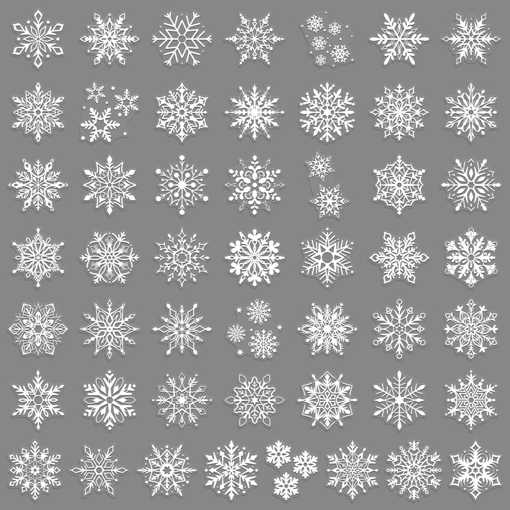 Lunira - Christmas Window Snowflake 50-Piece Sticker Pack