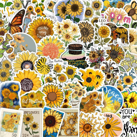Lunira - Sunflower Doodle 50-Piece Sticker Pack