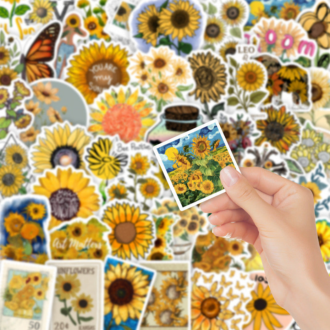 Lunira - Sunflower Doodle 50-Piece Sticker Pack